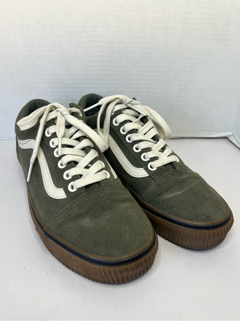 Vans Old Skool Dusty Olive Green Suede Gum Sole Skate Shoes Men 6.5 Women 8 - Picture 16 of 16